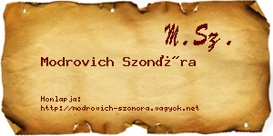 Modrovich Szonóra névjegykártya